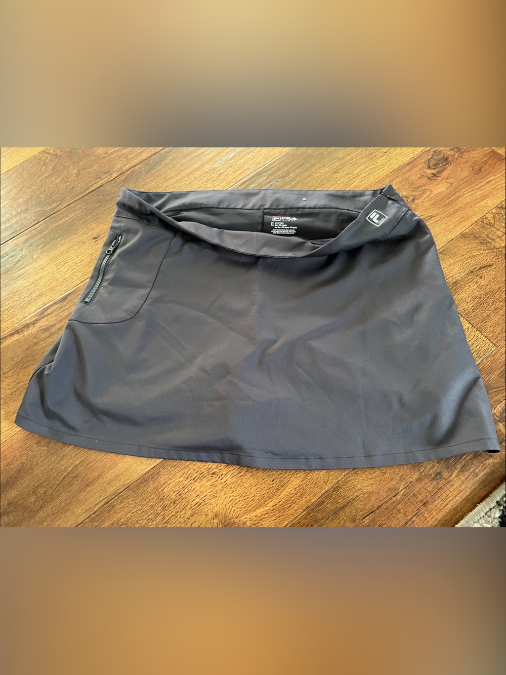 Fila Women's Black Mini Skirt with Zip Pocket
